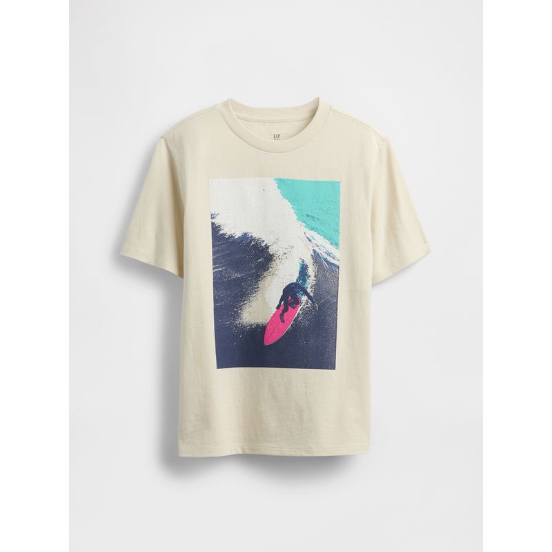 GAP - Polera Niño Surf Manga Corta Beige Gap
