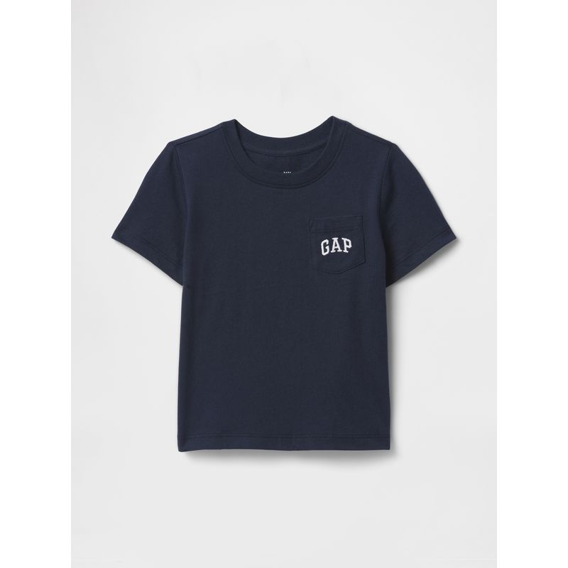 GAP - Polera Toddler Niño Logo Pocket Manga Corta Azul Gap