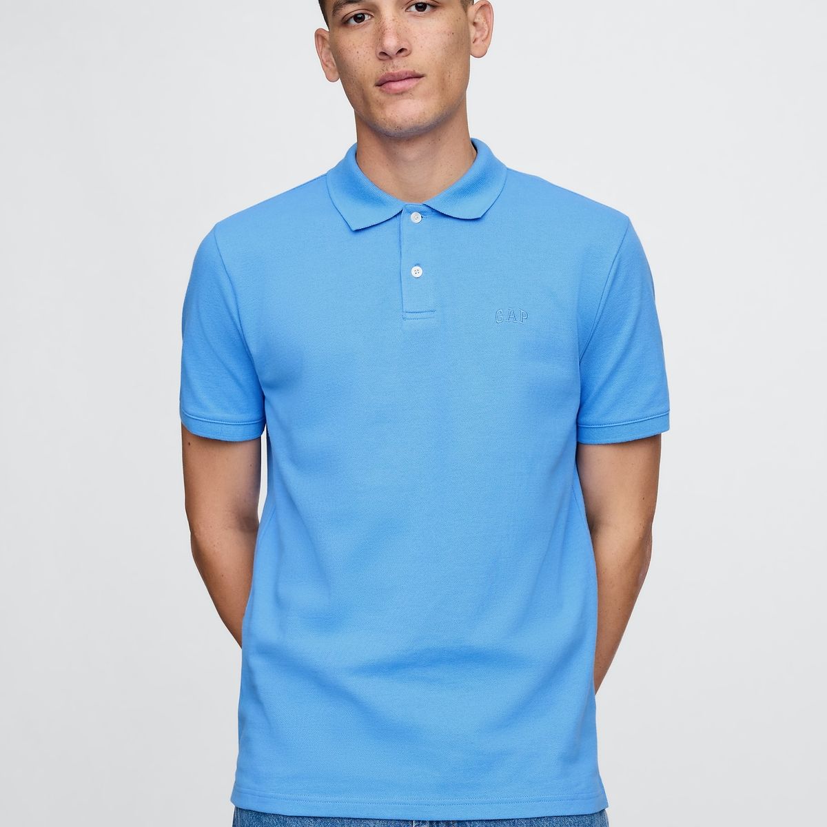 GAP - Polera Hombre Polo Manga Corta Azul Gap