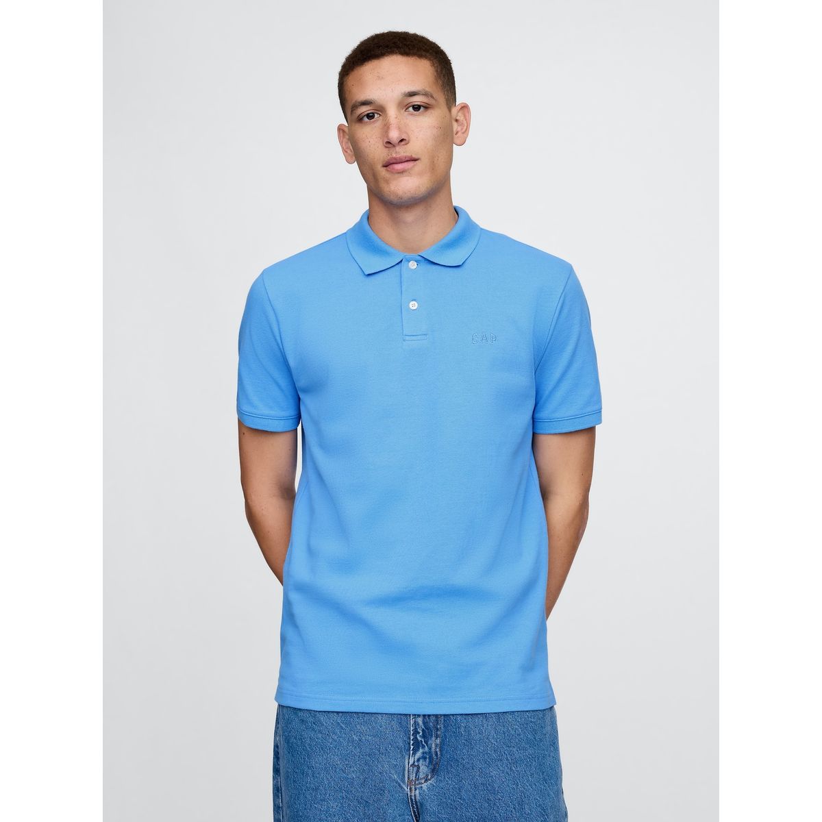 GAP - Polera Hombre Polo Manga Corta Azul Gap