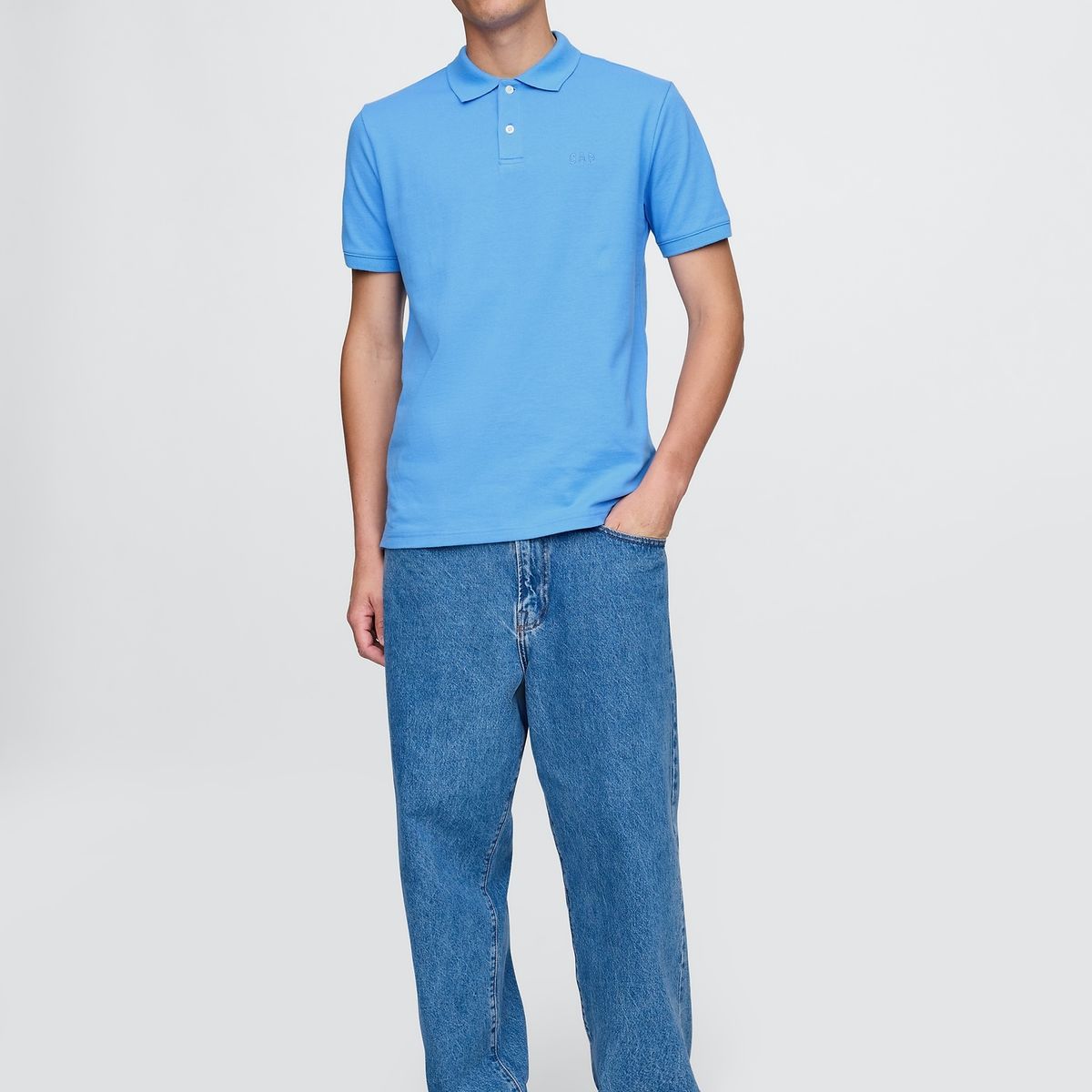 GAP - Polera Hombre Polo Manga Corta Azul Gap