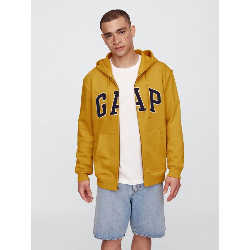 GAP - Polerón Hombre Logo Con Cierre Amarillo Gap