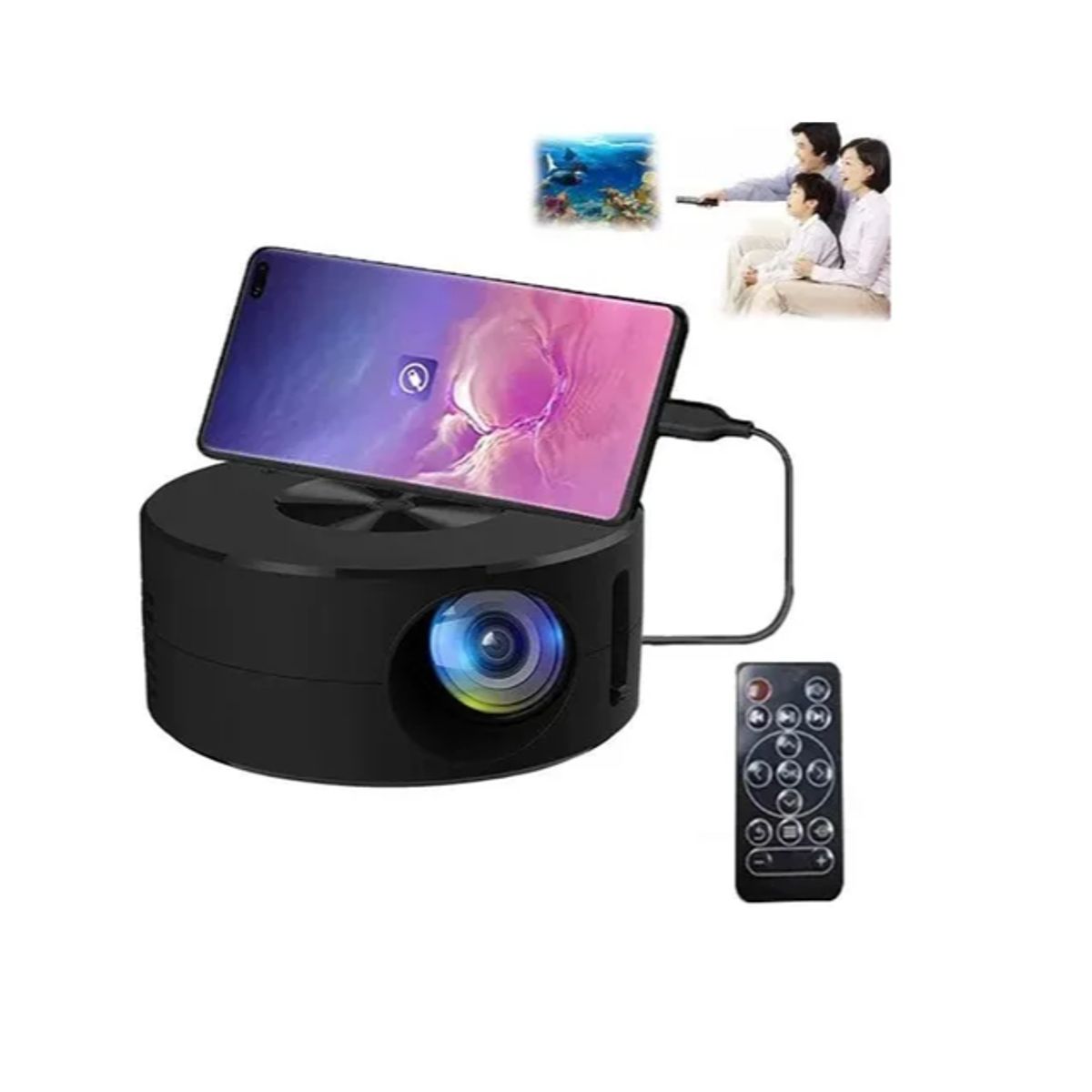 GENERICO - Mini Proyector Led Con Control Remoto Rotundity Tft Lcd