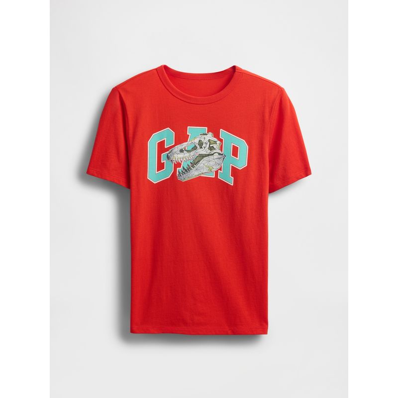 GAP - Polera Niño Fossil Manga Corta Rojo Gap