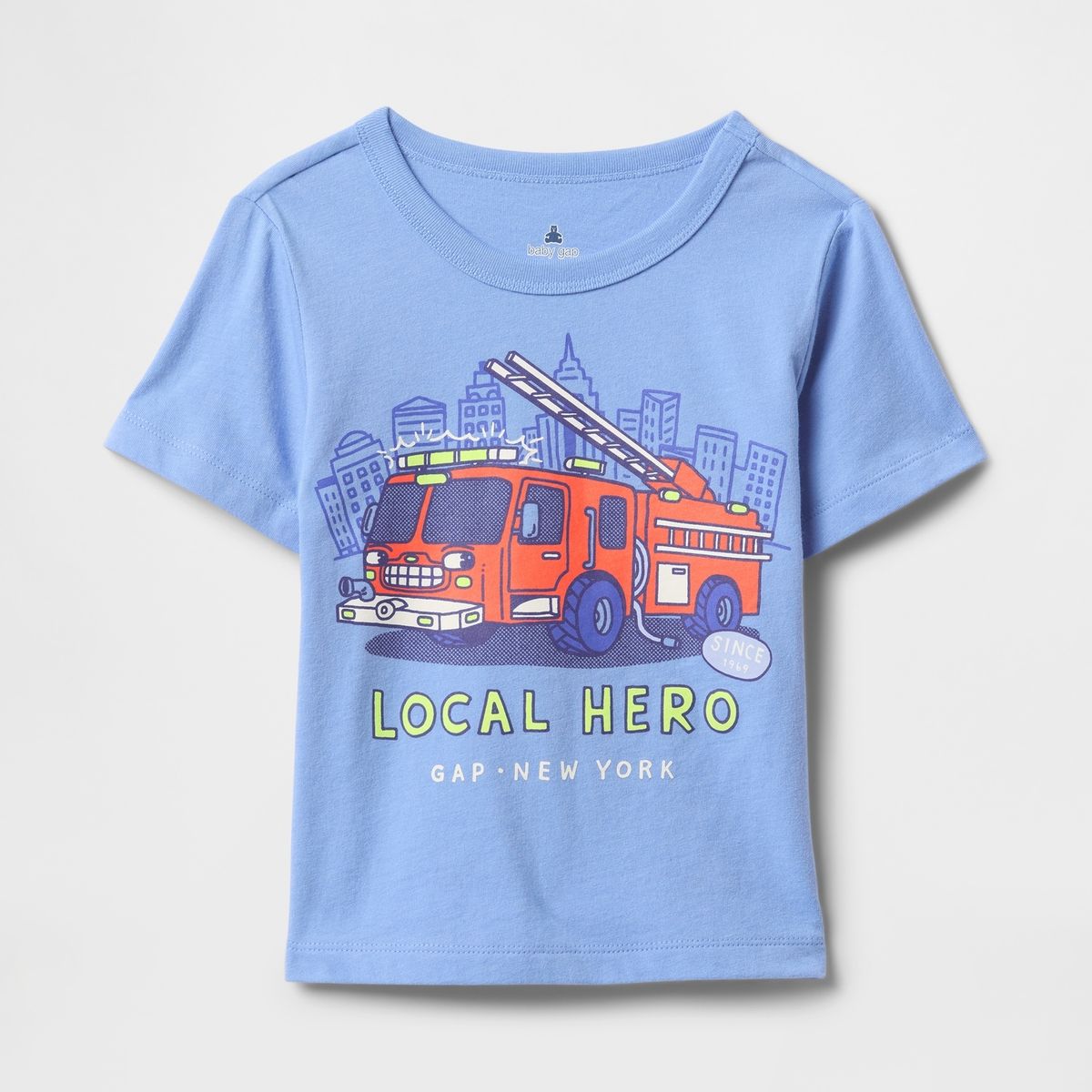 GAP - Polera Toddler Niño Local Hero Manga Corta Azul Gap