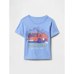 GAP - Polera Toddler Niño Local Hero Manga Corta Azul