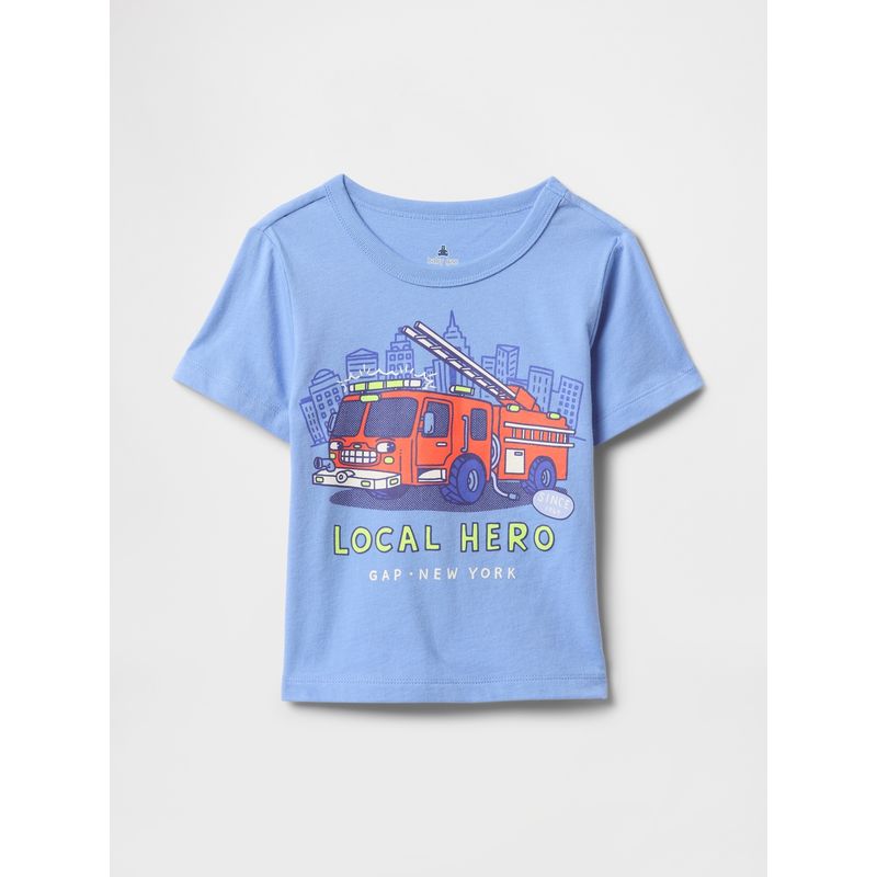 GAP - Polera Toddler Niño Local Hero Manga Corta Azul Gap