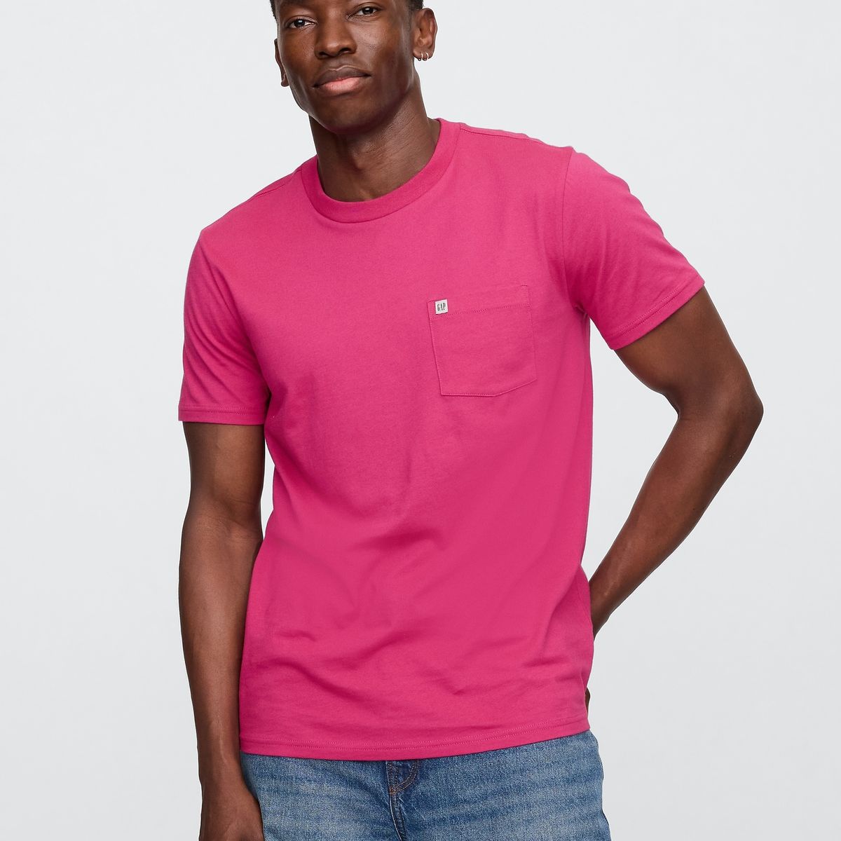 GAP - Polera Hombre Pocket V25 Manga Corta Rosado Gap
