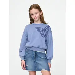 GAP - Polerón Niña Vintage Dolman Sin Cierre Azul