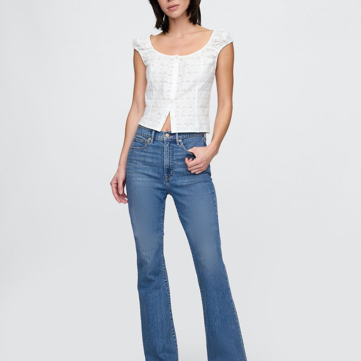 GAP - Jeans Mujer Flare 70S Azul Gap