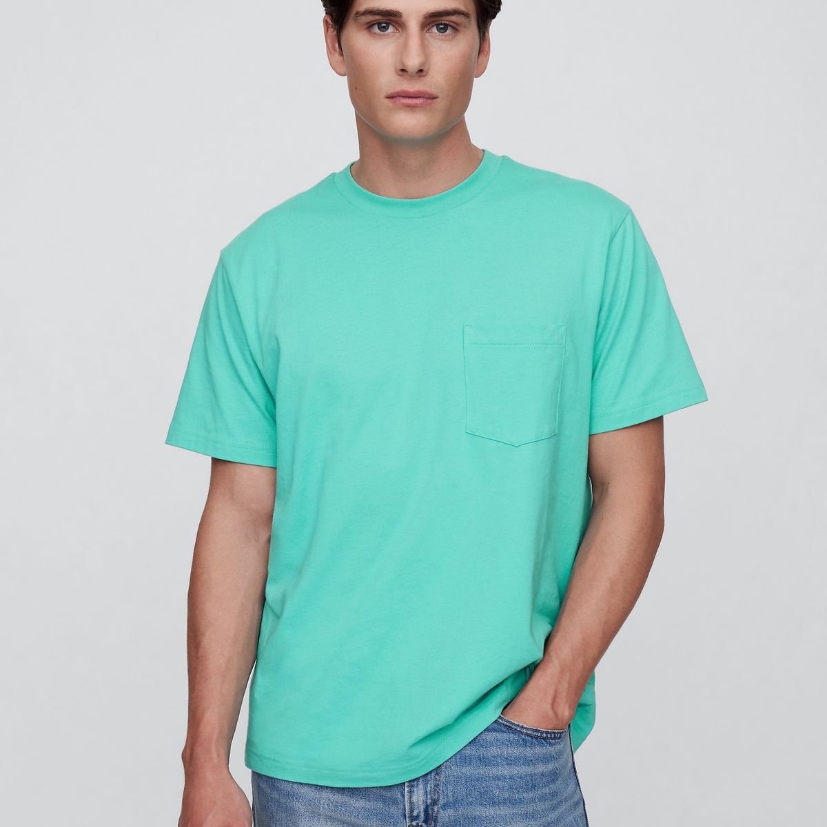 GAP - Polera Hombre Gap Bolsillo Manga Corta Verde