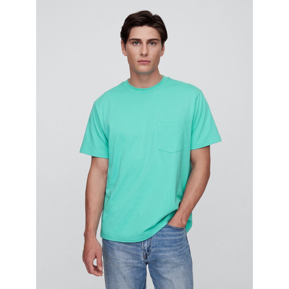 GAP - Polera Hombre Gap Bolsillo Manga Corta Verde