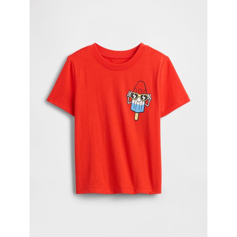 GAP - Polera Toddler Niño Logo Gráfica Manga Corta Rojo Gap