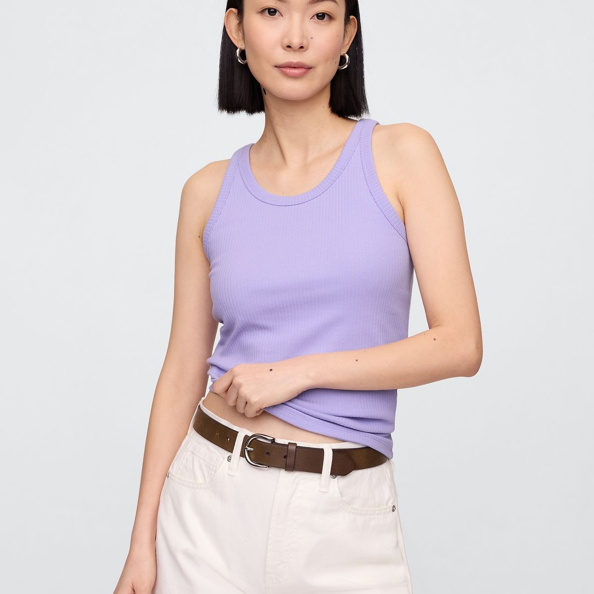 GAP - Polera Mujer High Neck Sin Manga Morado Gap