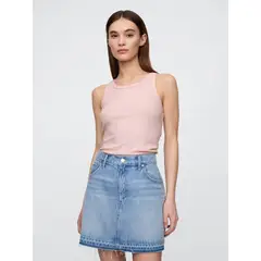 GAP - Polera Mujer High Neck V25 Rib Sin Manga Rosado