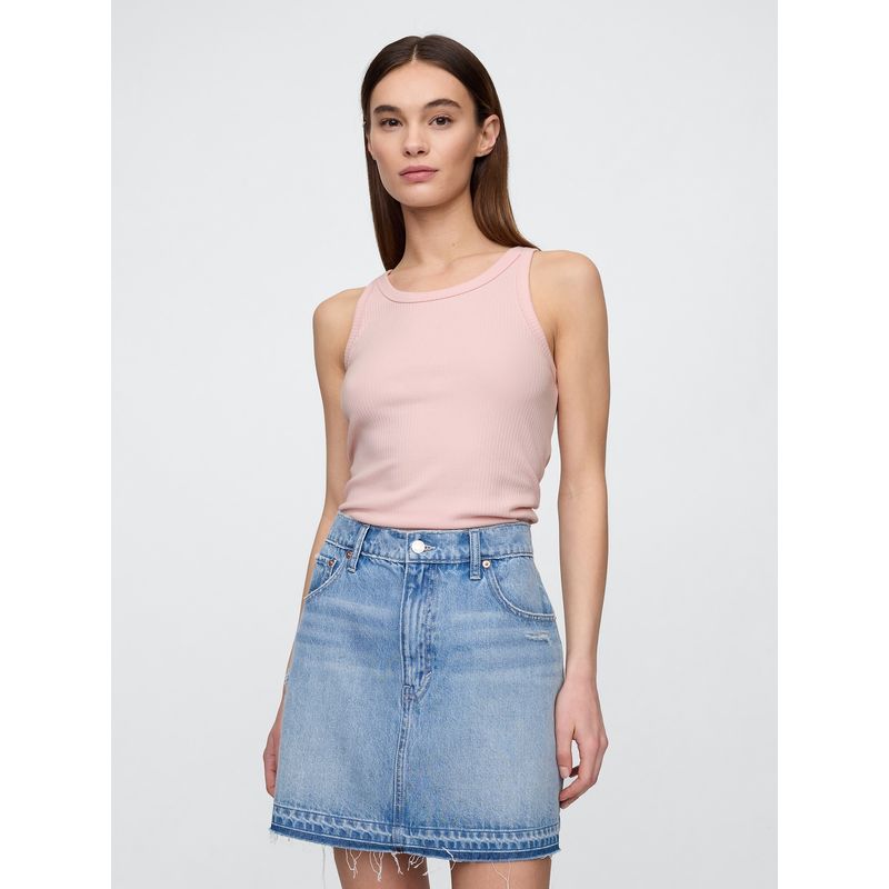 GAP - Polera Mujer High Neck V25 Rib Sin Manga Rosado Gap