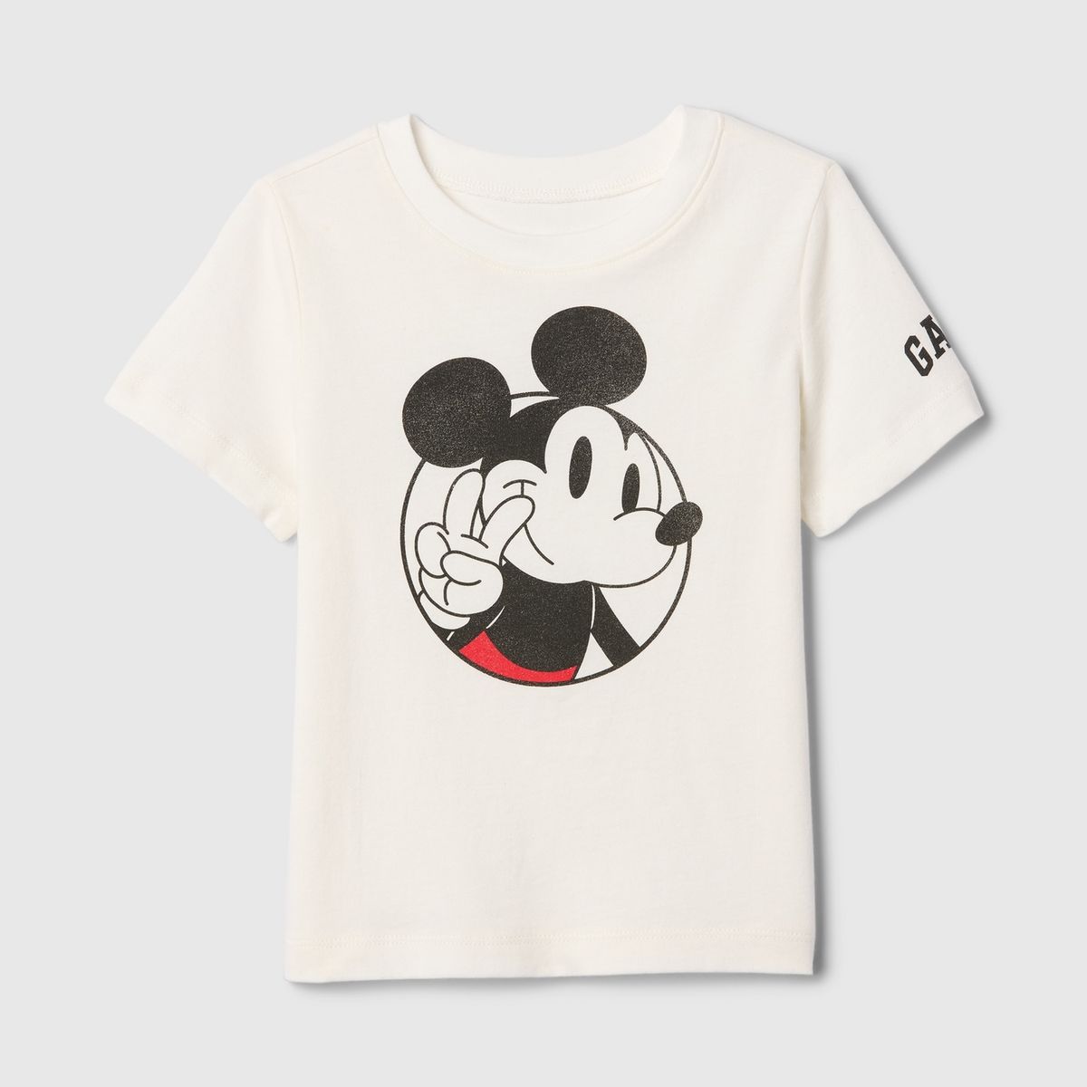 GAP - Polera Toddler Niño Mickey Manga Corta Blanco Gap