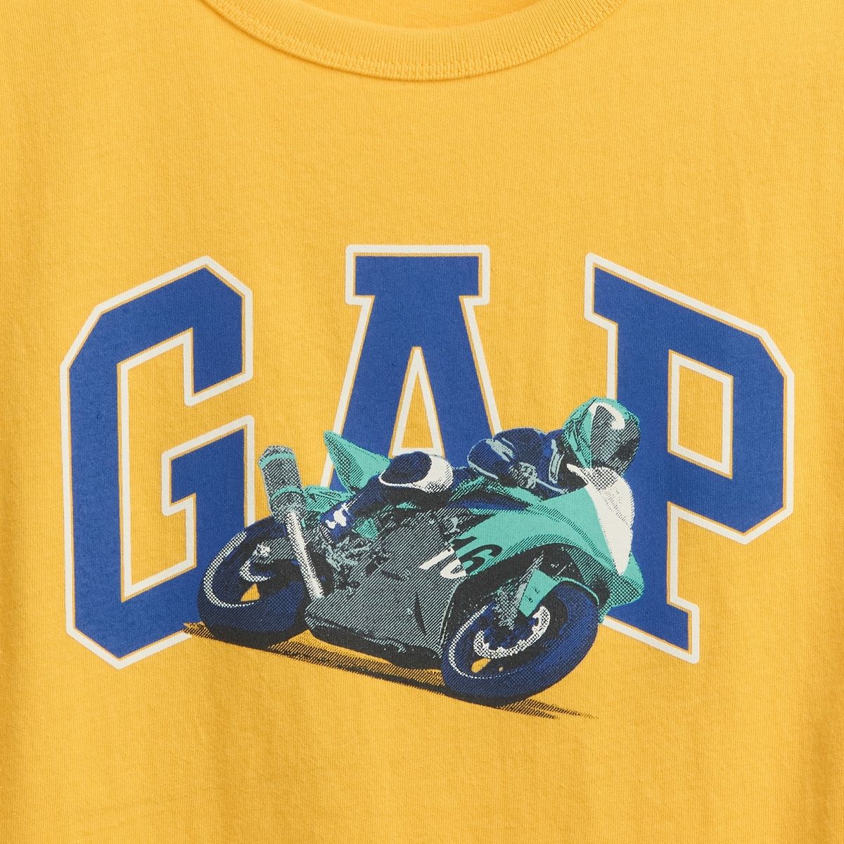 GAP - Polera Niño Logo Motorcycle Manga Corta Amarillo Gap