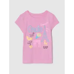 GAP - Polera Niña Paris V25 Manga Corta Rosado