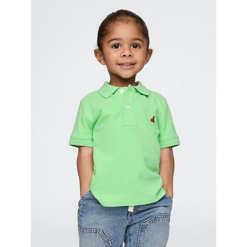 GAP - Polera Toddler Niño Pique Manga Corta Verde Gap