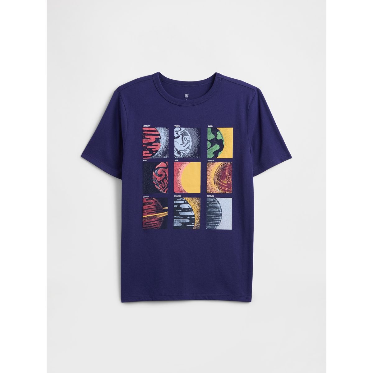 GAP - Polera Niño Planets Manga Corta Azul Gap