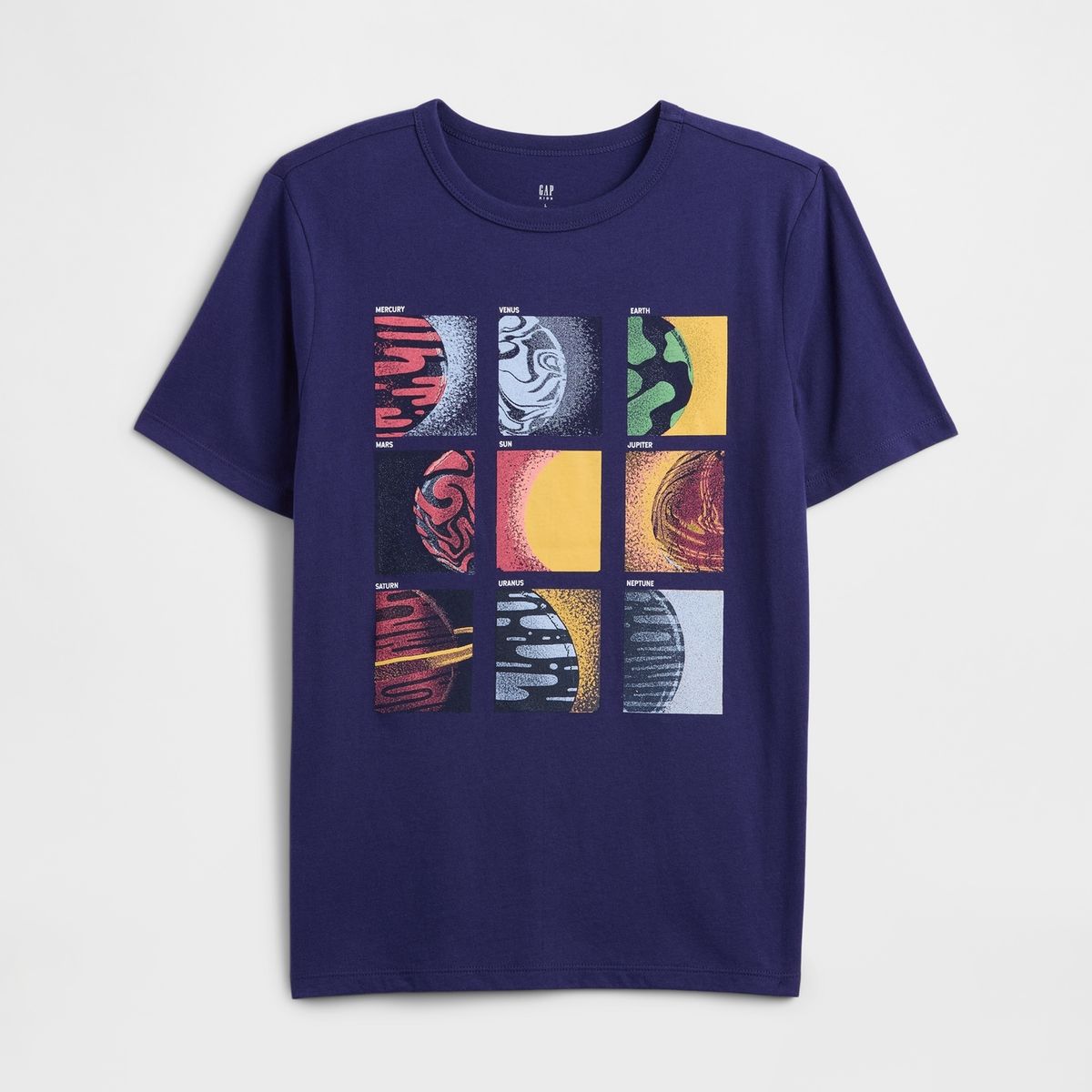 GAP - Polera Niño Planets Manga Corta Azul Gap