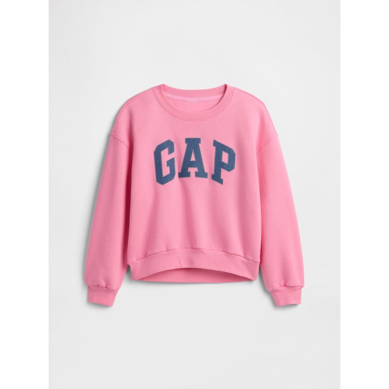 GAP - Polerón Niña Logo Wedge Crew Sin Cierre Rosado Gap