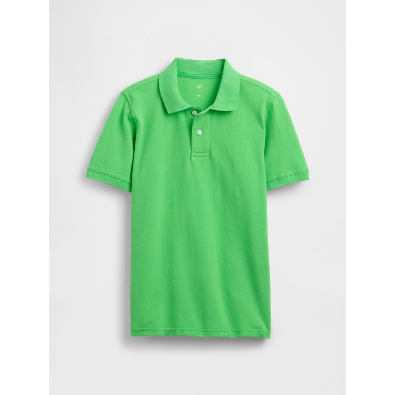 GAP - Polera Niño Piqué Logo Básica Manga Corta Verde Gap
