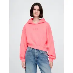 GAP - Polerón Mujer Logo Cropped Sin Cierre Rosado