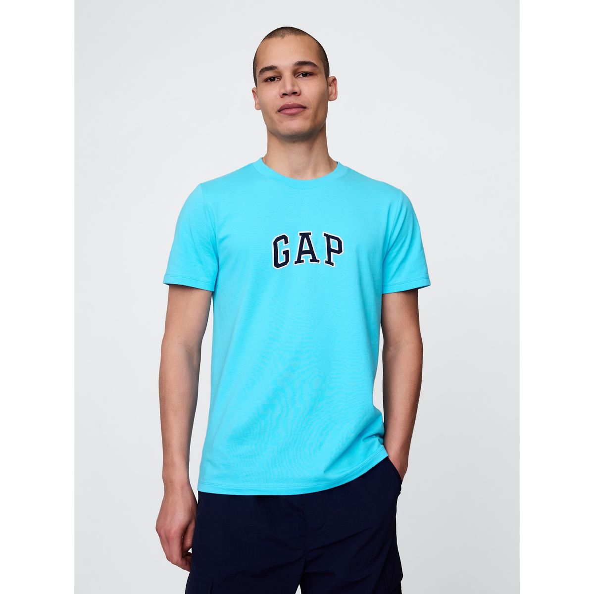 GAP - Polera Hombre Logo V25 Manga Corta Celeste Gap