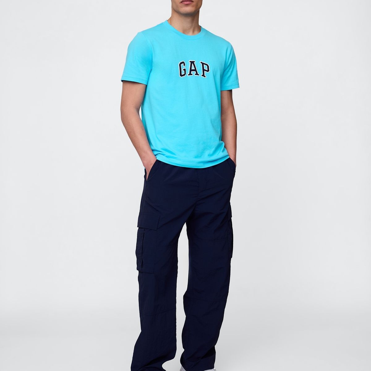 GAP - Polera Hombre Logo V25 Manga Corta Celeste Gap