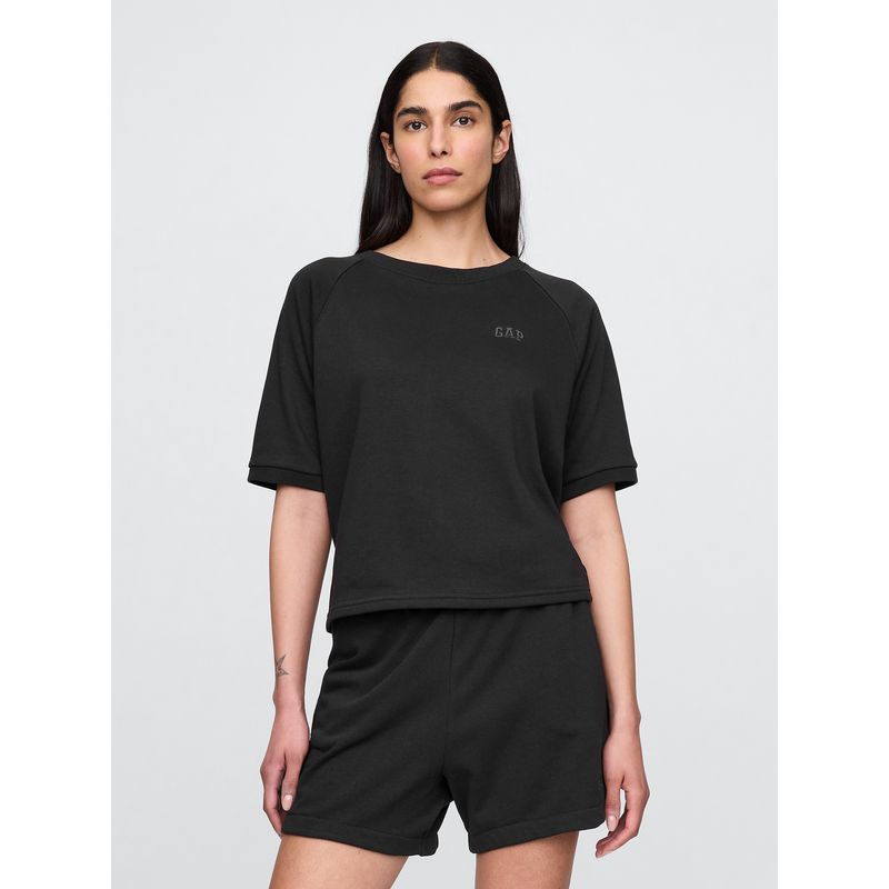 GAP - Polera Mujer Logo Terry Sin Manga Negro Gap