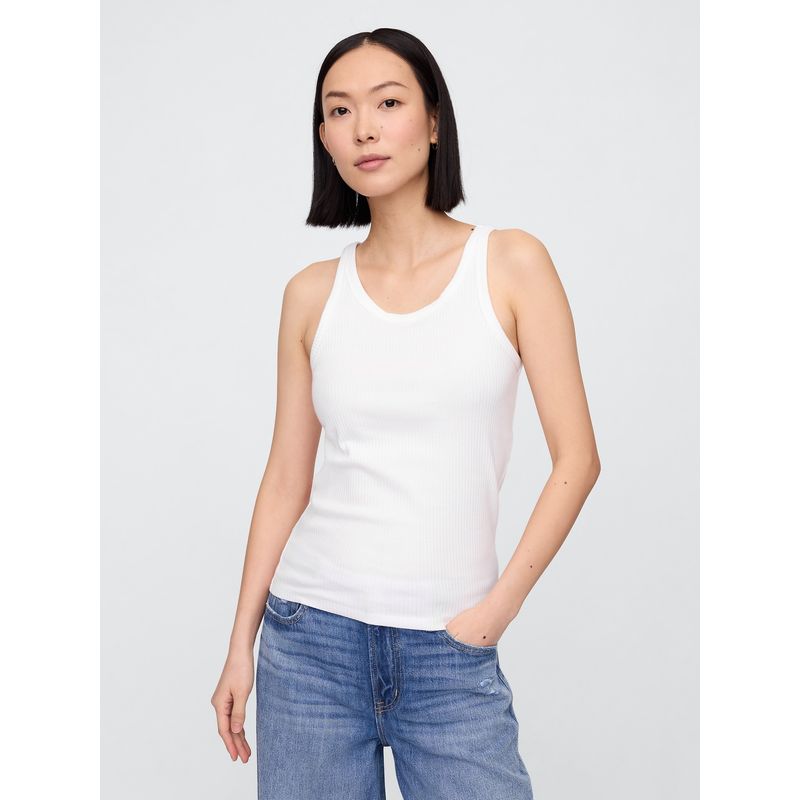 GAP - Polera Mujer High Neck Sin Manga Blanco Gap