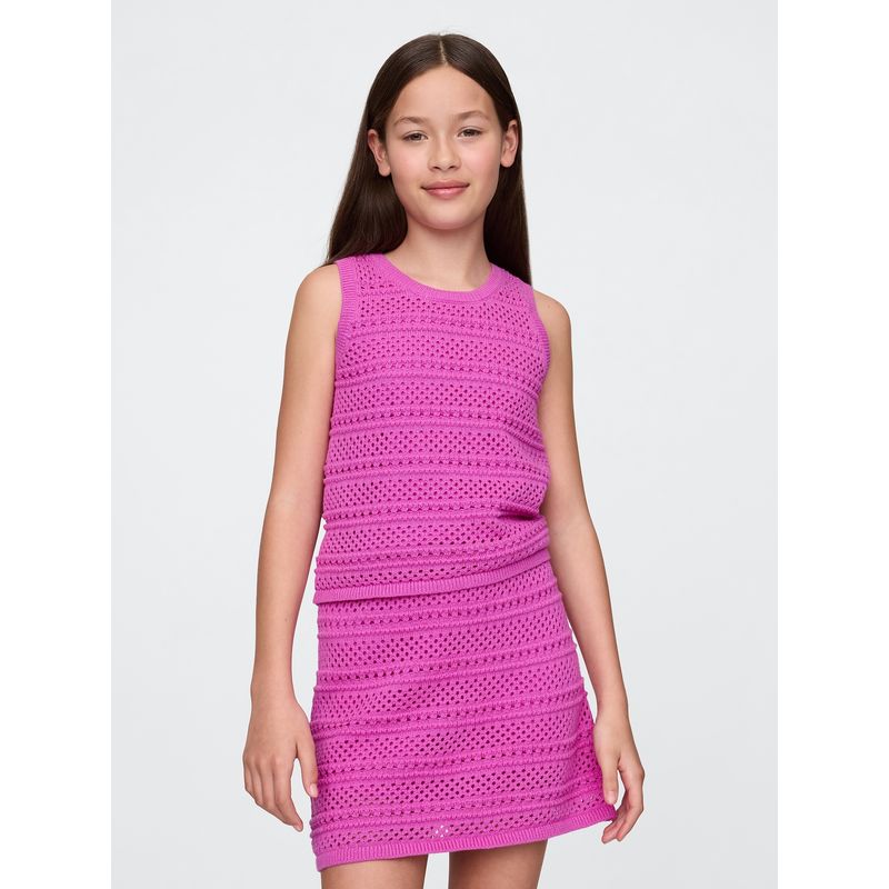 GAP - Polera Niña Crochet Sin Manga Morado Gap