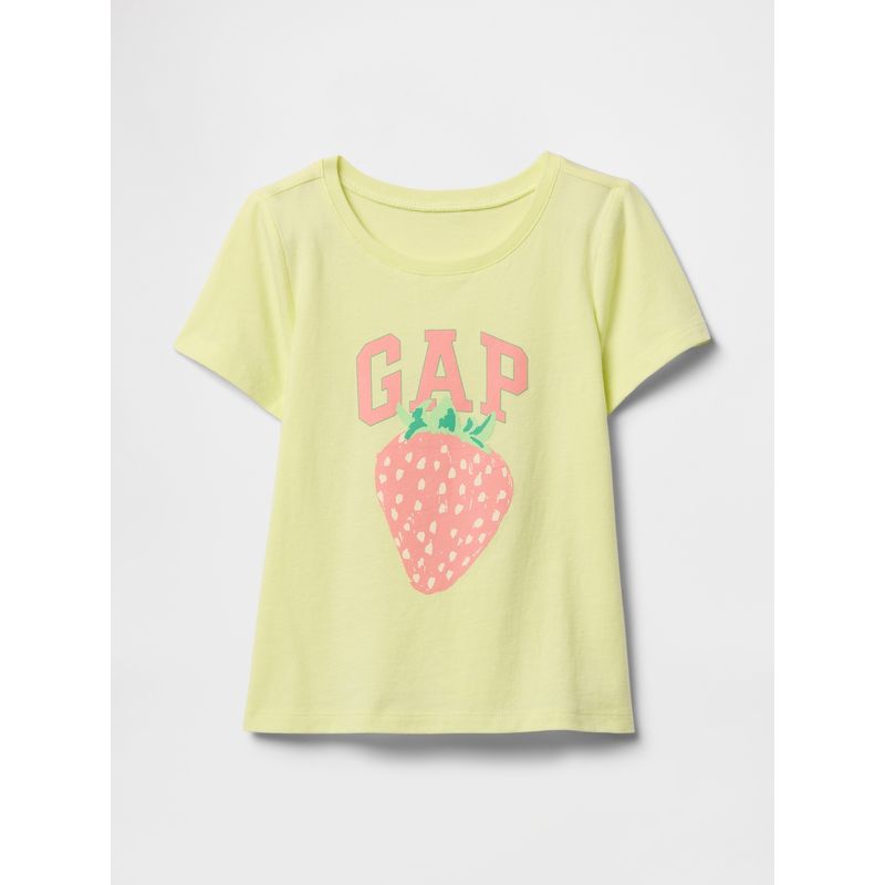 GAP - Polera Toddler Niña Logo Gráfica Manga Corta Amarillo Gap