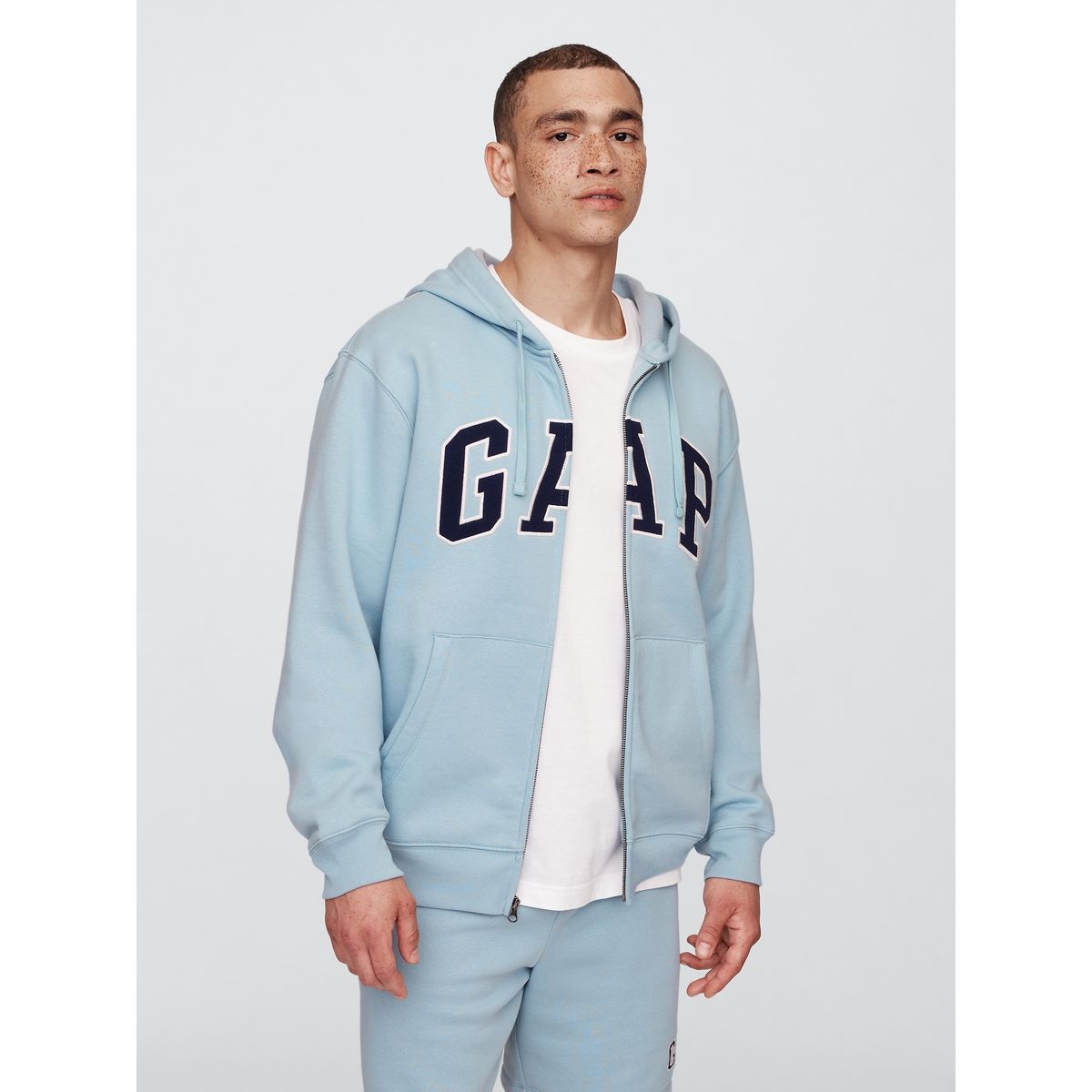 GAP - Polerón Hombre Logo Con Cierre Azul Gap