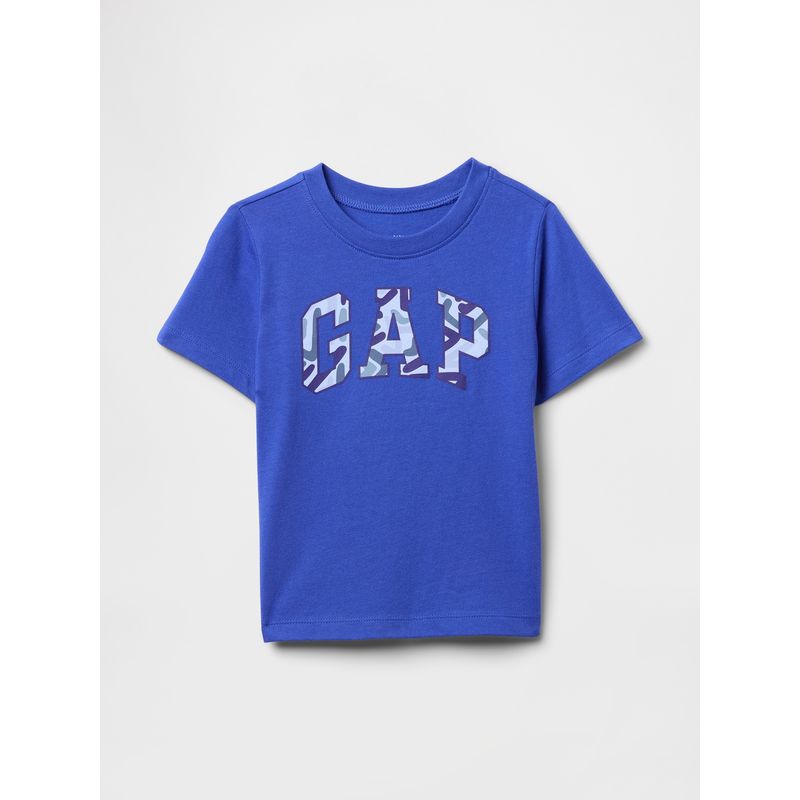 GAP - Polera Toddler Niño Logo Basic Manga Corta Azul Gap
