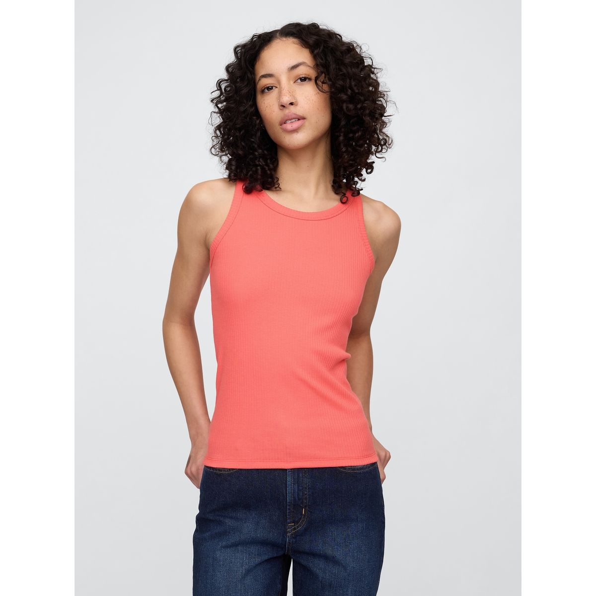 GAP - Polera Mujer Gap High Neck V25 Sin Manga Rosado