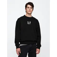 GAP - Polerón Hombre Logo Crew Sin Cierre Negro