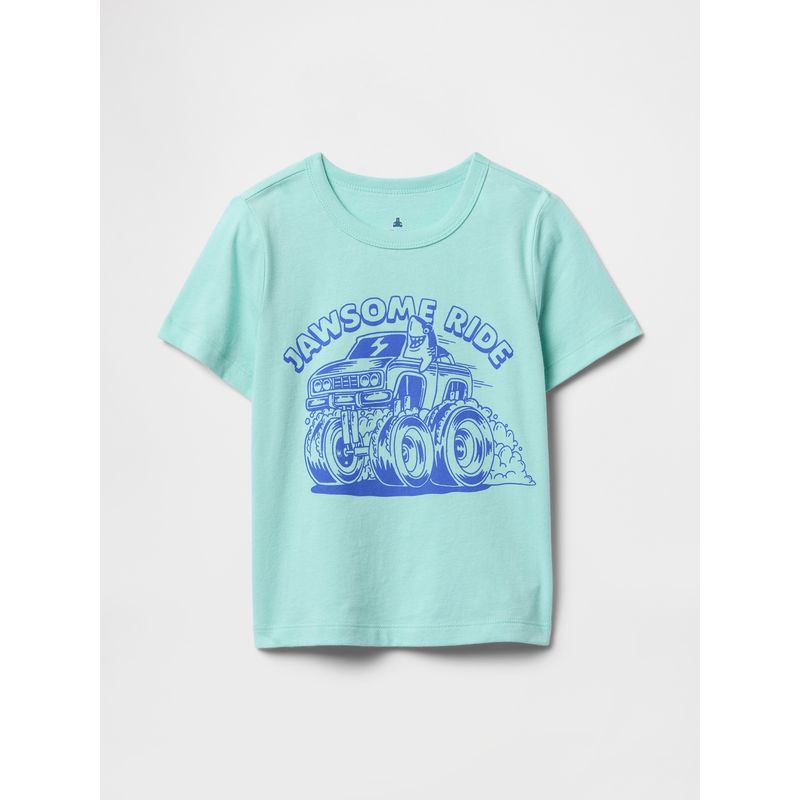 GAP - Polera Toddler Niño Jawsome Ride Manga Corta Verde Gap