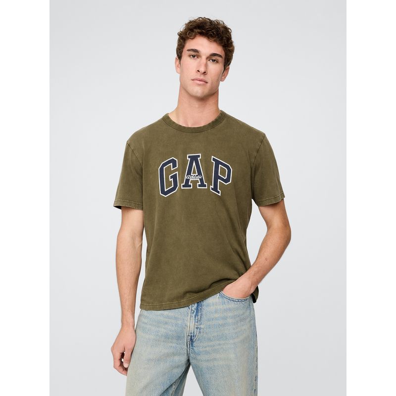 GAP - Polera Hombre Logo Athletic Manga Corta Verde Gap