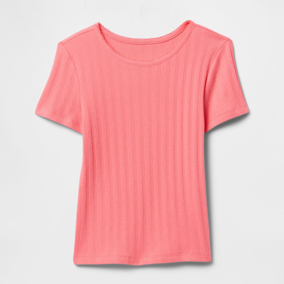 GAP - Polera Niña Pointelle Manga Corta Rosado Gap