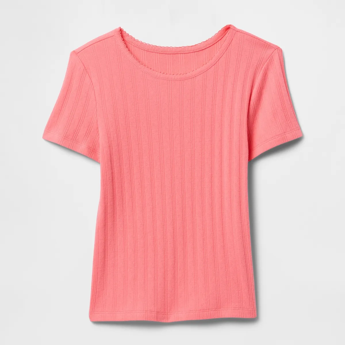GAP - Polera Niña Pointelle Manga Corta Rosado Gap