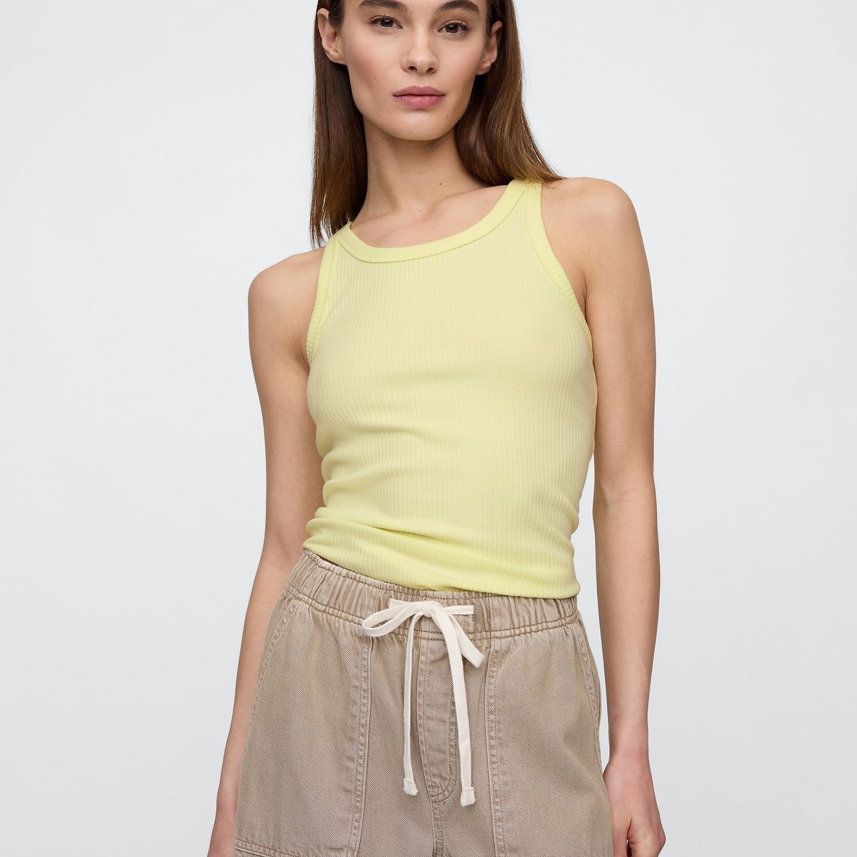 GAP - Polera Mujer High Neck Sin Manga Amarillo Gap