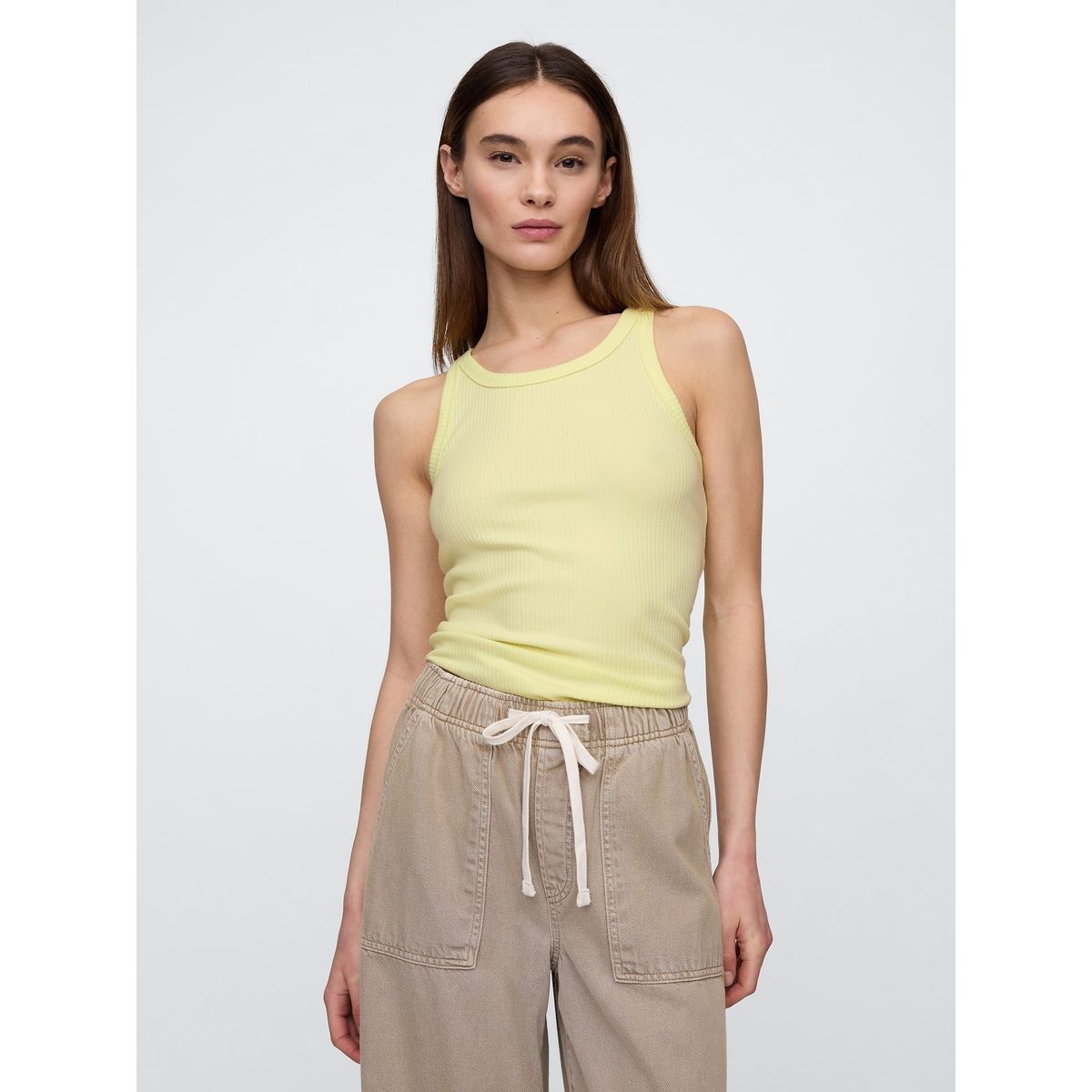 GAP - Polera Mujer High Neck Sin Manga Amarillo Gap