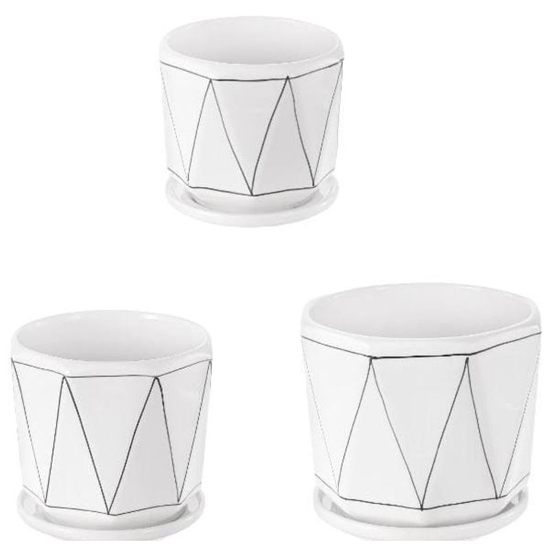 HOMEY - Pack De 3 Maceteros Con Plato,  Modelos Marca Homey