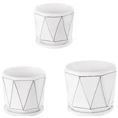 HOMEY - Pack De 3 Maceteros Con Plato, Modelos Marca