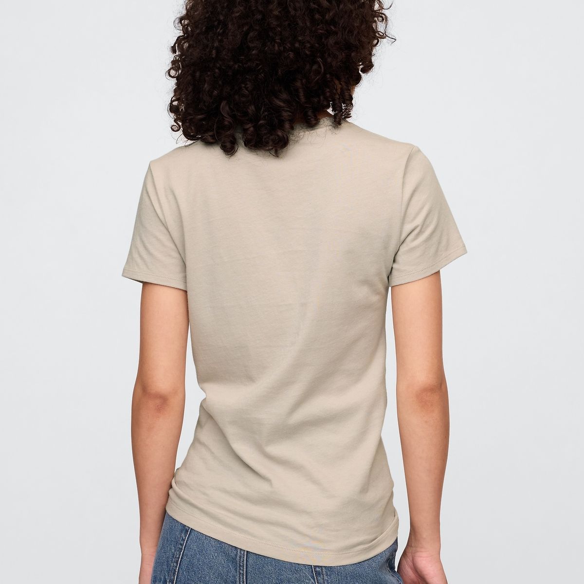 GAP - Polera Mujer Gap Classic Manga Corta Gris