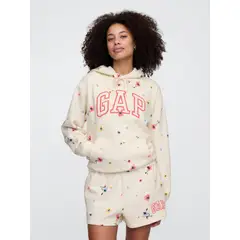 GAP - Polerón Mujer Logo Flowers Sin Cierre Blanco
