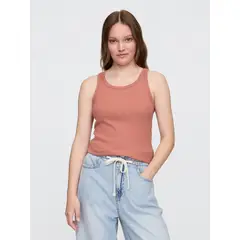 GAP - Polera Mujer High Neck Sin Manga Café